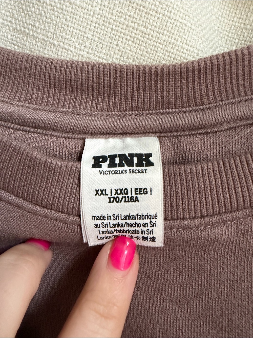 PINK Victoria's Secret Women's Crewneck Sweatshirt in Mauve/Brown Color - Picture 2 of 2